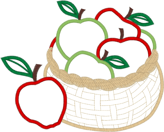 Apples Apples In Basket Applique - Mcintosh (561x561)