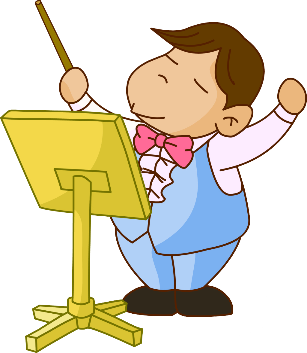 Musical Notation Conductor Cartoon Illustration - Cartoon (1024x1175)