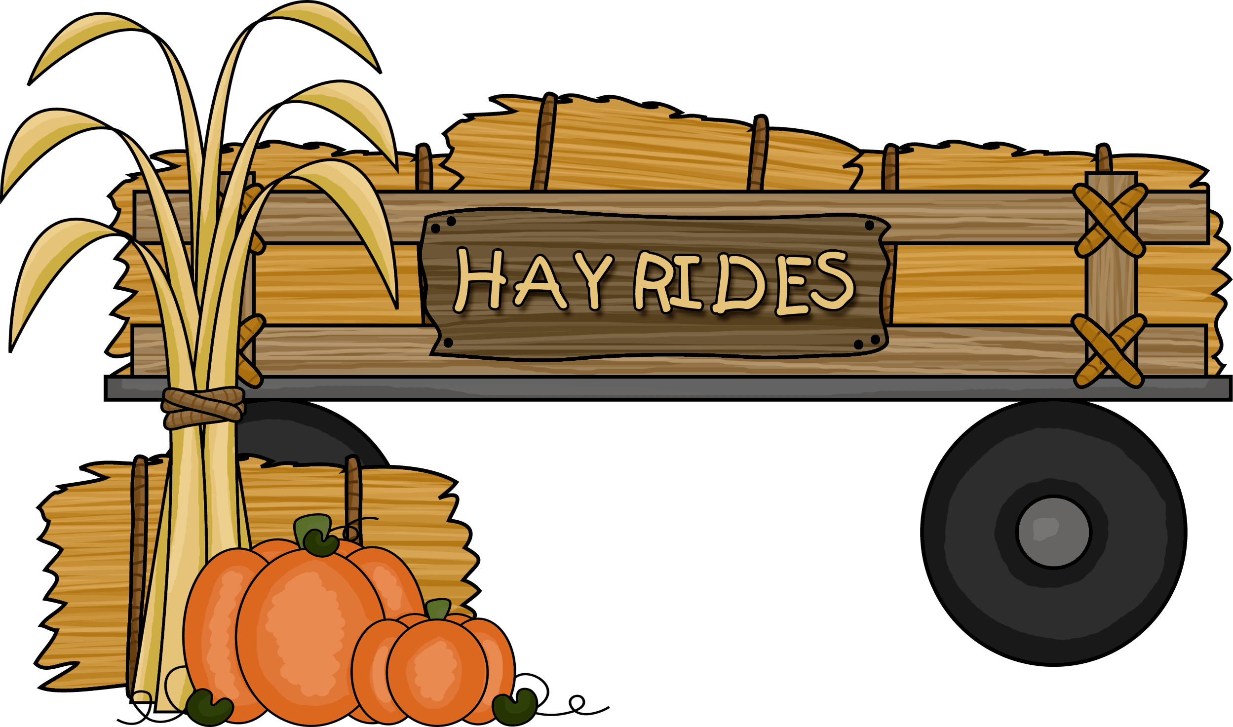 Family Halloween Festival Estero Historical Society - Hay Ride Clipart (2498x1473)