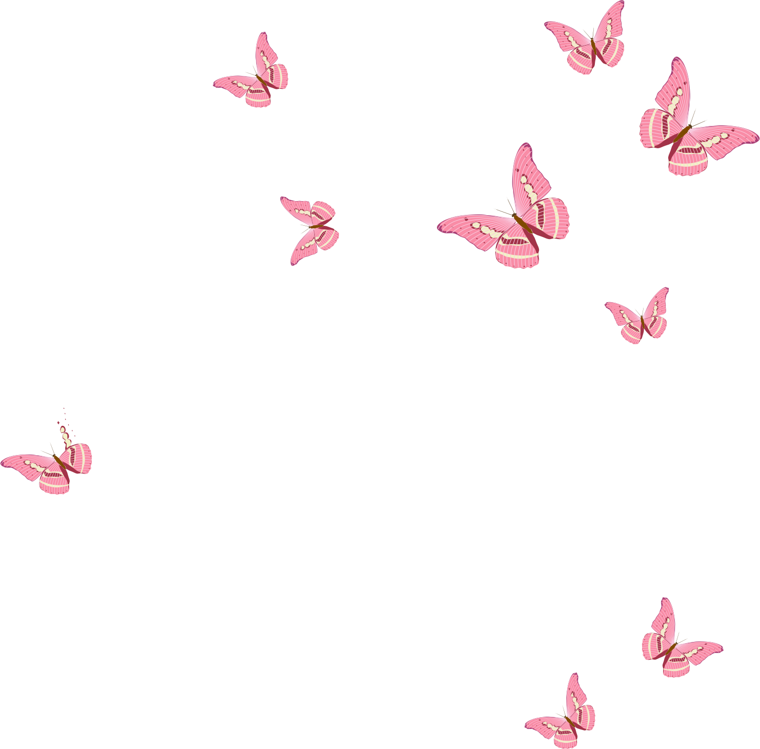 Butterfly Euclidean Vector Pink - Pink Butterfly Vector Png (1482x1460)