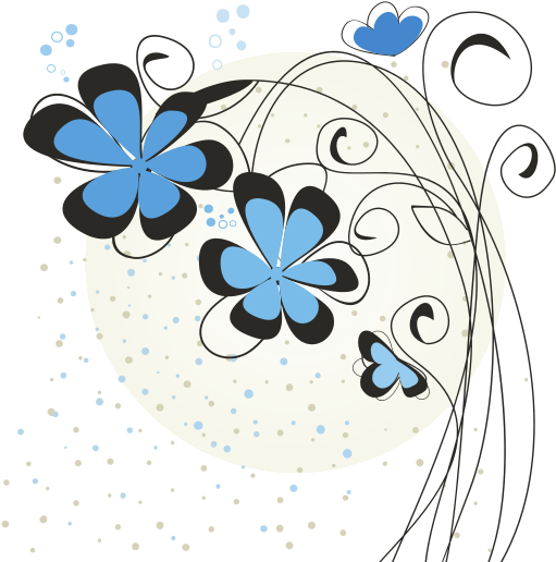 Flowers And Butterflies Vector Design - Blaues Flower2 Stoffserviette (550x550)
