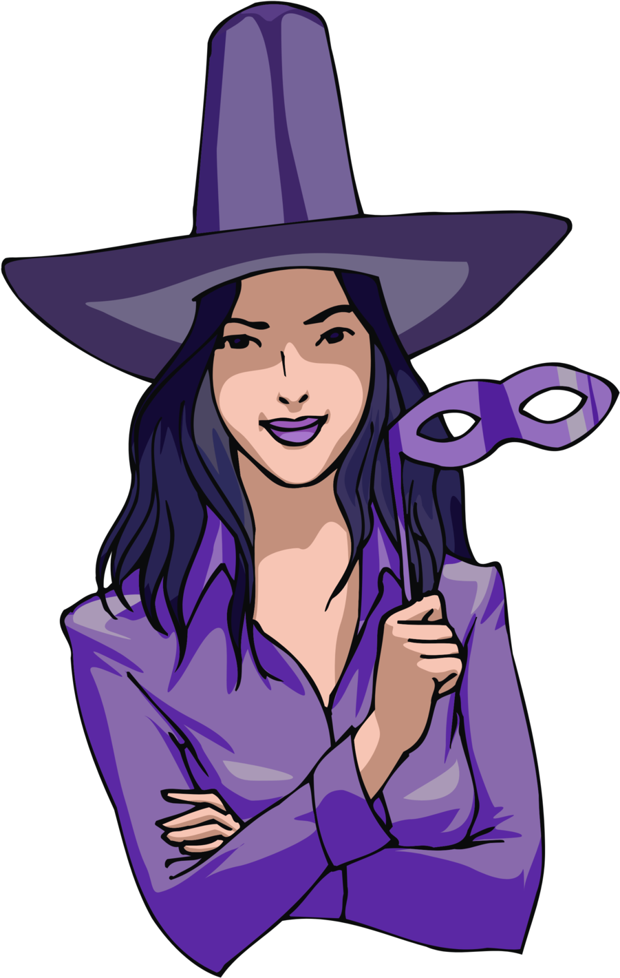 Witch In Purple - Cadılar Bayramı Kostüm Çizimi (958x1477)