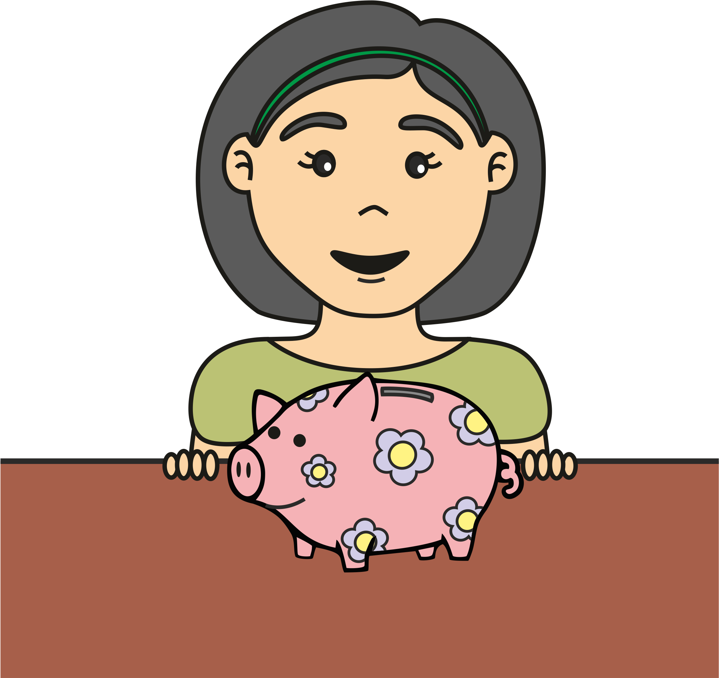 Nancy Alcancia Co - Niños Ahorrando Dinero Para Colorear (2295x2376)