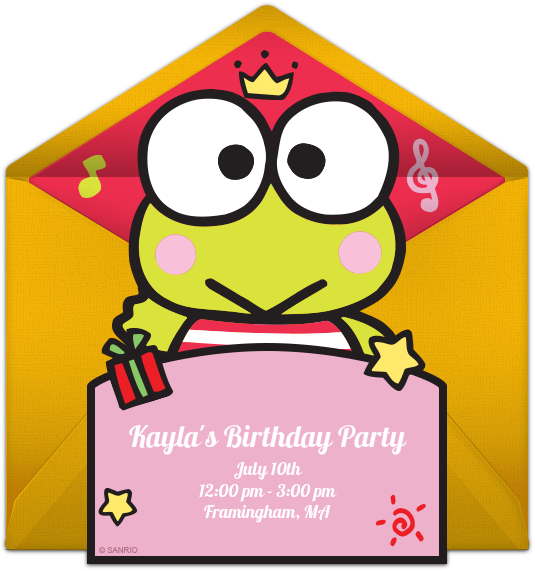 Keroppi Online Invitation - Keroppi (650x650)