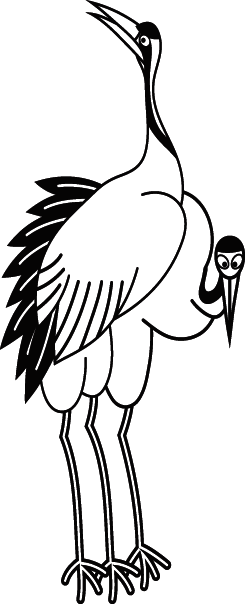 Chinese Lucky Motifs Bird Crane View Post - Cartoon (245x605)