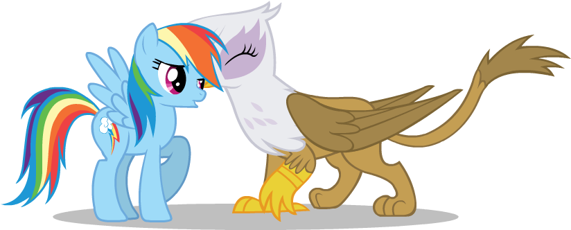 Mixermike622, Gilda, Gildash, Griffon, Kissing, Lesbian, - Little Pony Friendship Is Magic (850x400)