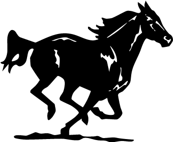 Autocollant / Sticker Cheval Qui Court - Horse Decal (395x395)