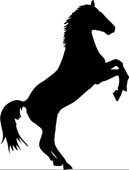 Le Cheval Noir Hôtel - Black And White Horse Logo (413x543)