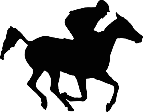 Cheval Arabe De Course - Race Horse Silhouette (500x392)