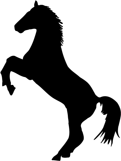 Jumping Horse Silhouette Clip Art Download - Horse Rearing Clip Art (600x600)