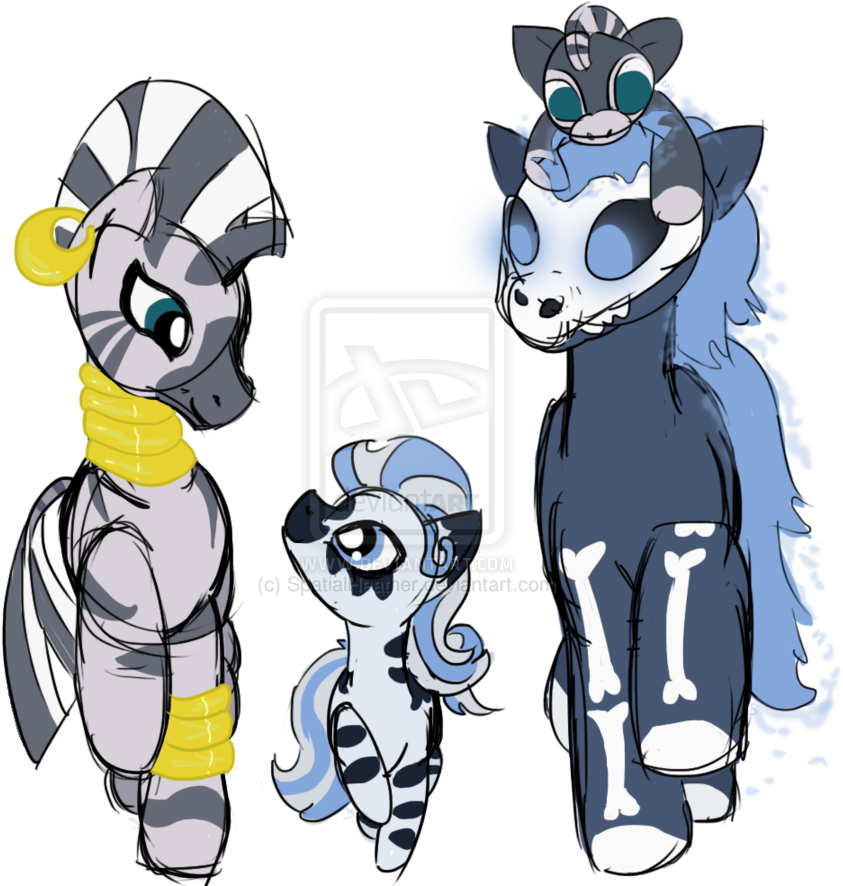 Deathflames Family Autumn Trot By Spatialheather On - My Little Pony Zecora Family (900x900)