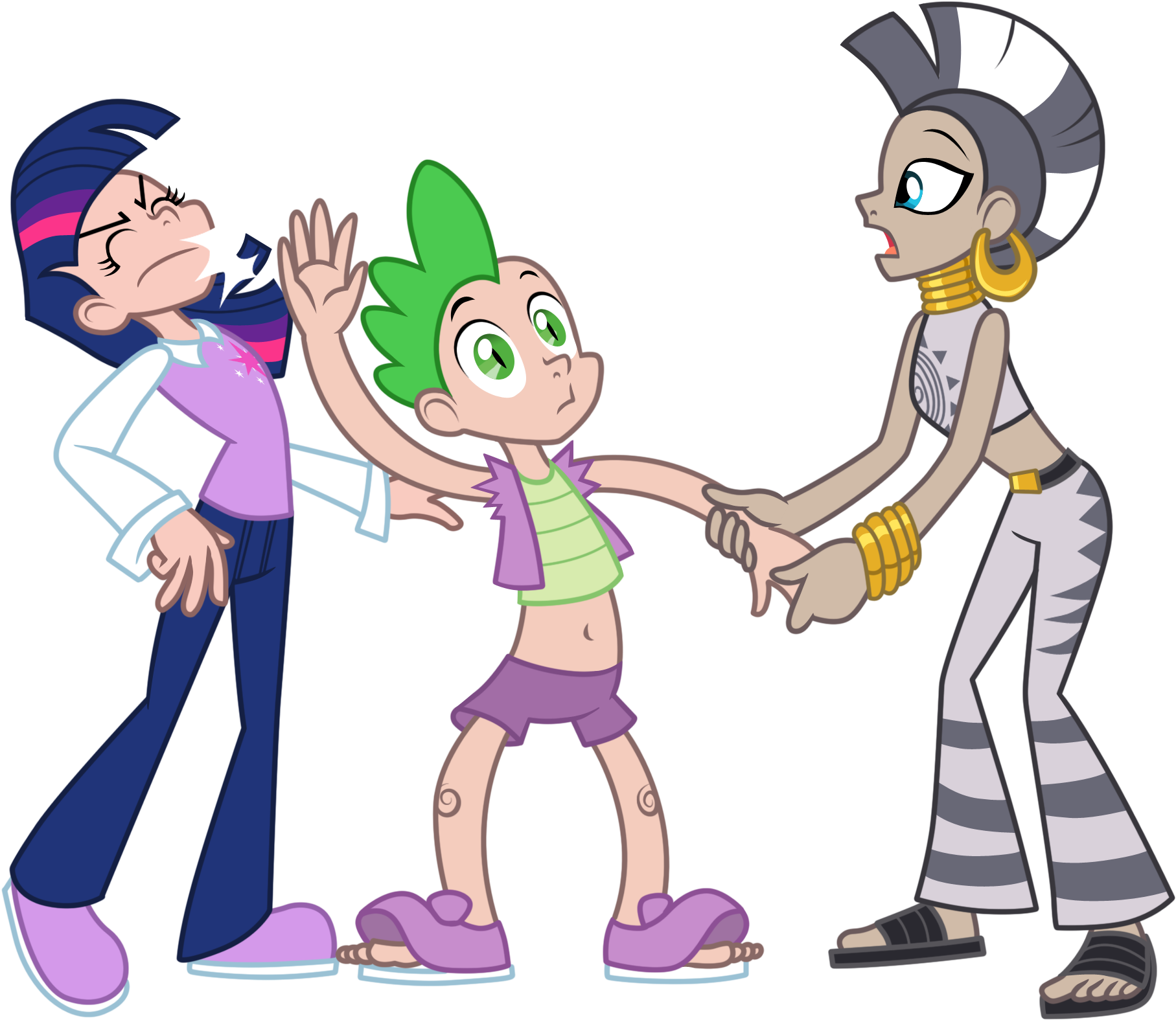 Twilight, Spike, And Zecora By Trinityinyang - Twilight, Spike, And Zecora By Trinityinyang (2000x1685)