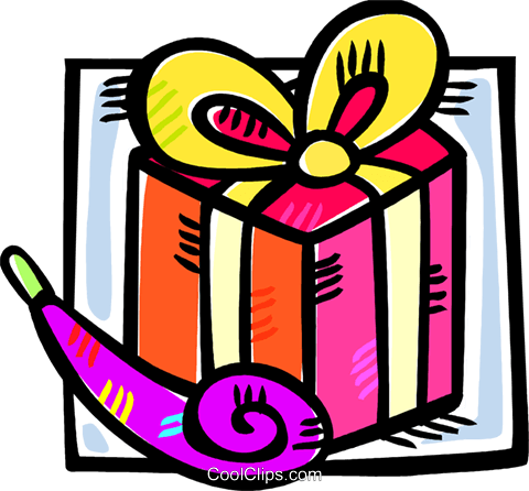Birthday Gift With A Noise Maker Royalty Free Vector - Birthday Gift With A Noise Maker Royalty Free Vector (480x446)