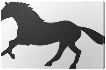 Tableau Sur Toile Design Cheval Silhouette Clipart - Galoppierendes Pferd (400x400)