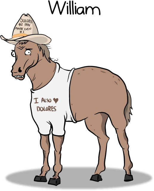 The Characters Of Westworld Beautifully Reimagined - Characters Of Westworld As Horses (600x693)