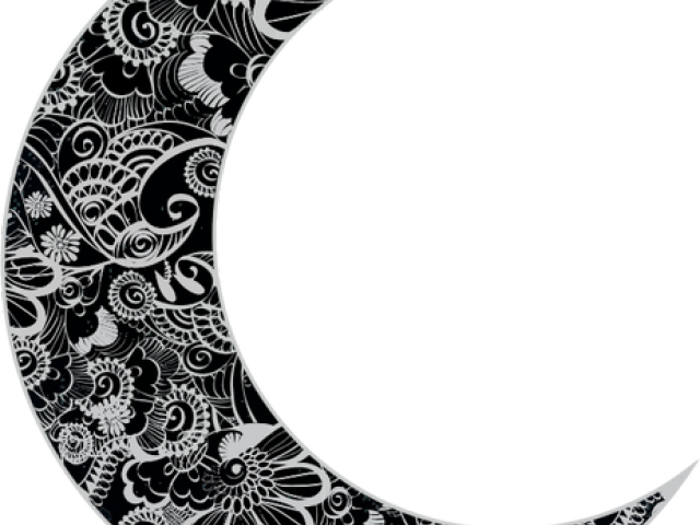 Moon Clipart Floral - Crescent Moon Vector Png (640x480)