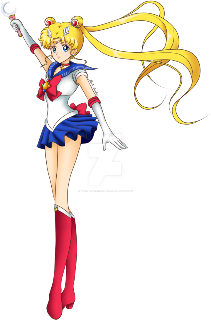 Sailor Moon Crystal Opening Pose By Albertosancami - Sailor Moon Crystal Sailor Moon Png (730x1095)