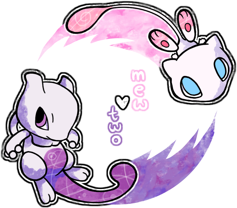 Pin Purple Crayon Clip Art - Pokemon Mew Chibi (856x760)