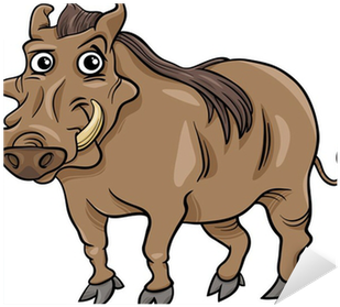 Warthog Animal Cartoon Illustration Sticker • Pixers® - Illustration (400x400)
