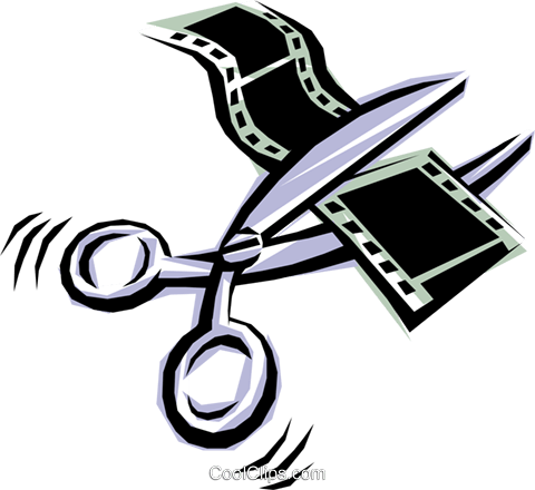 Cool Scissors Royalty Free Vector Clip Art Illustration - Film Editing Clip Art (480x440)