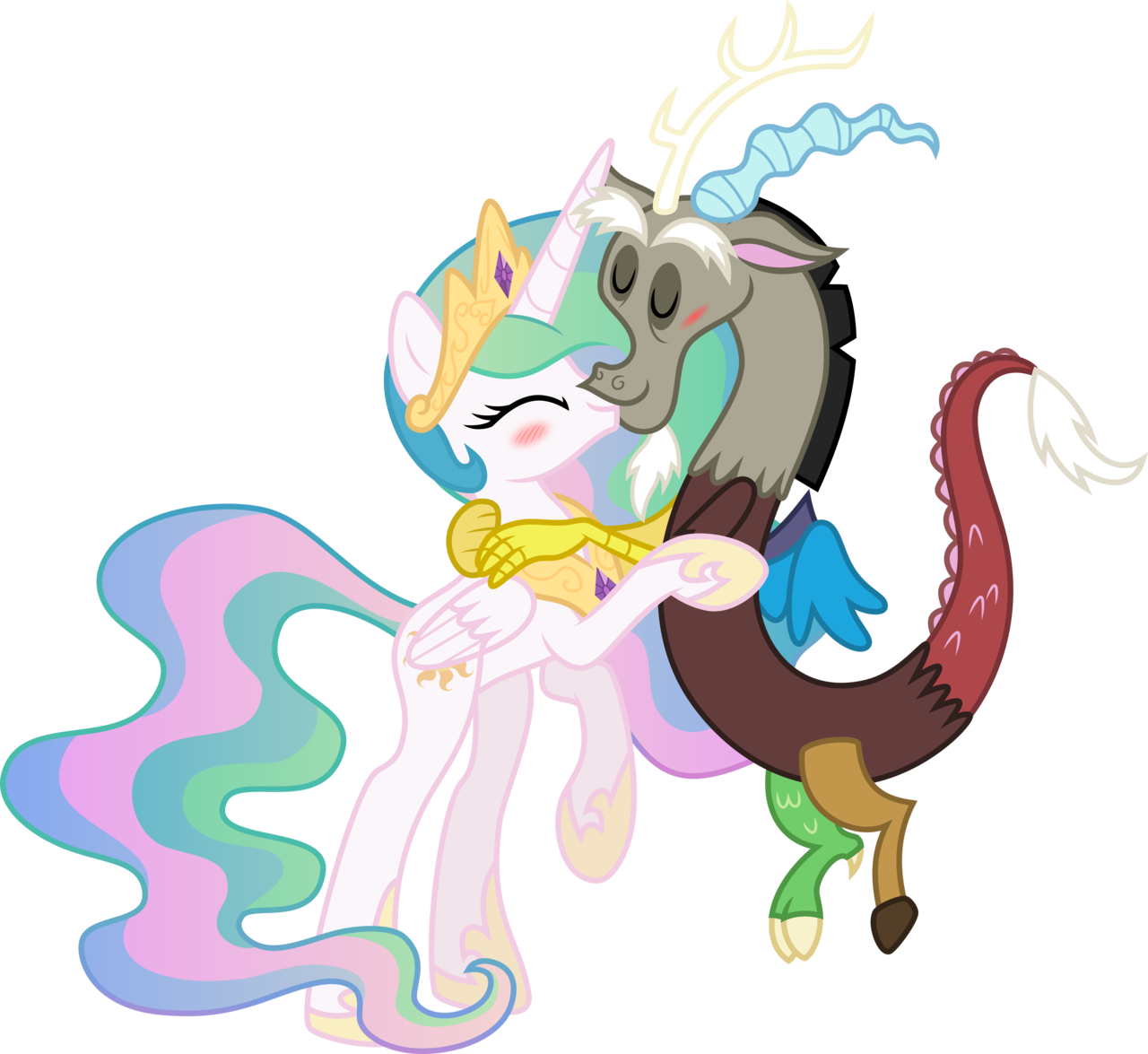 Mlp Celestia And Discord (1280x1175)