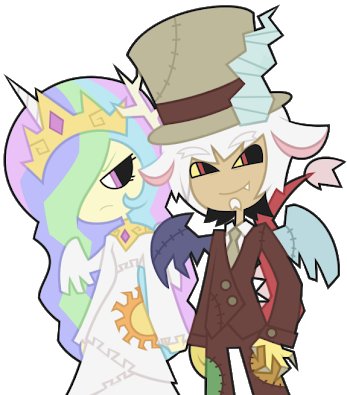 Discord And Celestia Wedding Necie Peå‚no Jest Obrazkã³w - Mlp Human Fluttershy And Discord (359x400)