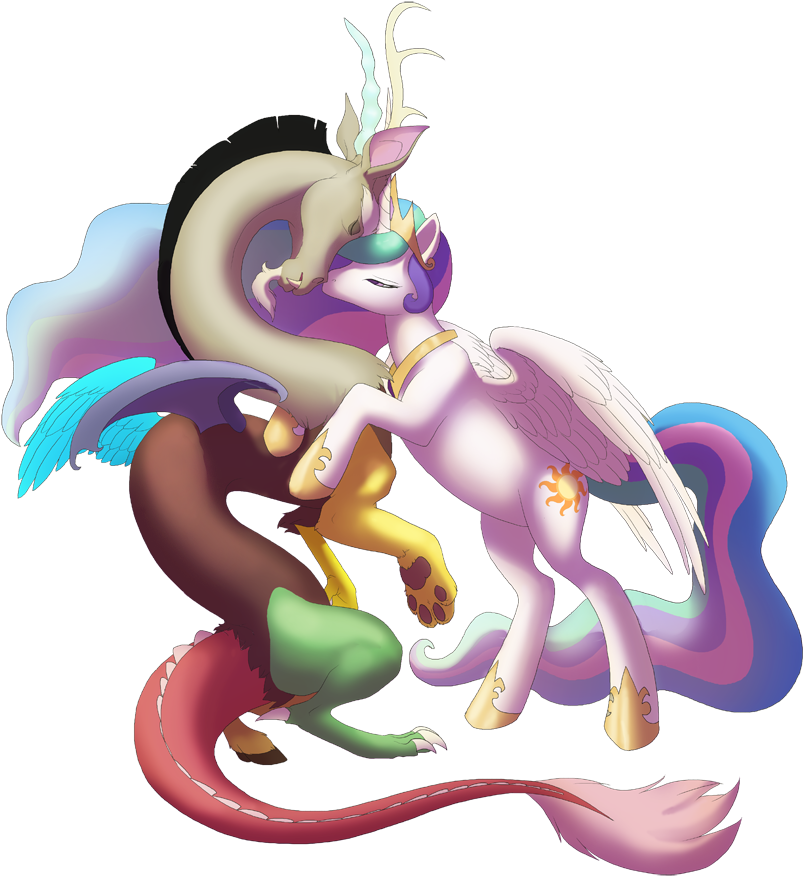 My Little Pony Celestia & Discord (836x900)