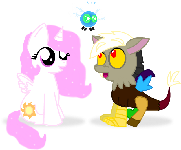 Baby Celestia And Discord - Princess Celestia (658x681)