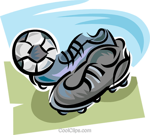 Soccer Cleats And Ball - Illustration (480x431)