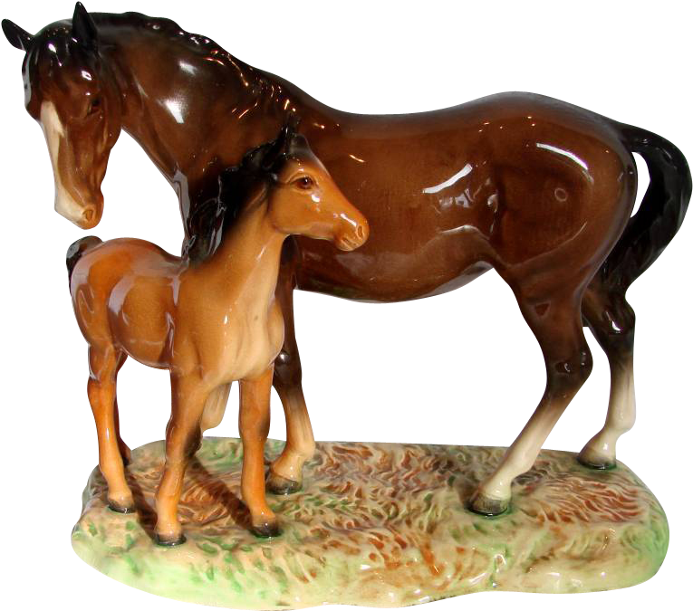 English Beswick England Mare & Foal Figurine Figural - Sorrel (764x764)