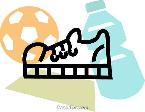 Running Shoe With Soccer Ball Royalty Free Vector Clip - Running Shoe With Soccer Ball Royalty Free Vector Clip (480x372)