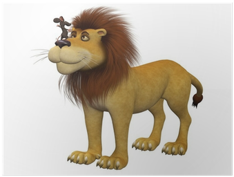 Courage, 3d Cartoon Mouse With A Lion Poster • Pixers® - Lion Et De Souris (400x400)