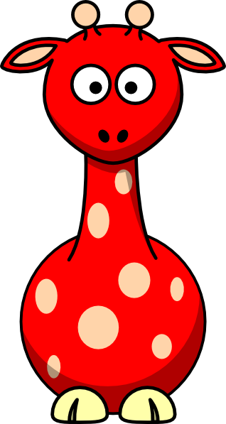 Red Giraffe Clip Art At Clker - Clip Art (318x597)