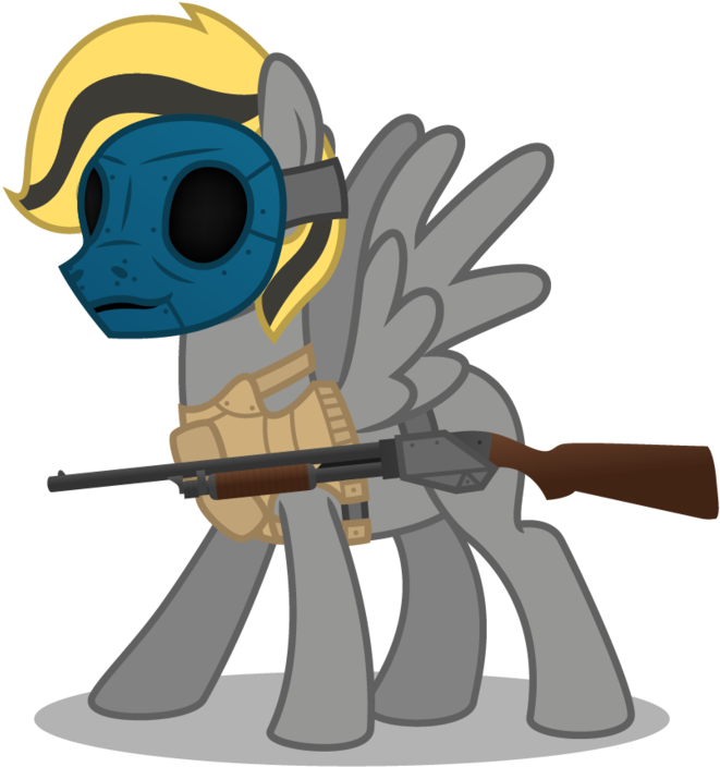 Firefall-mlp, Gun, Ithaca 37, Male, Mask, Oc, Oc Only, - Cartoon (1280x948)