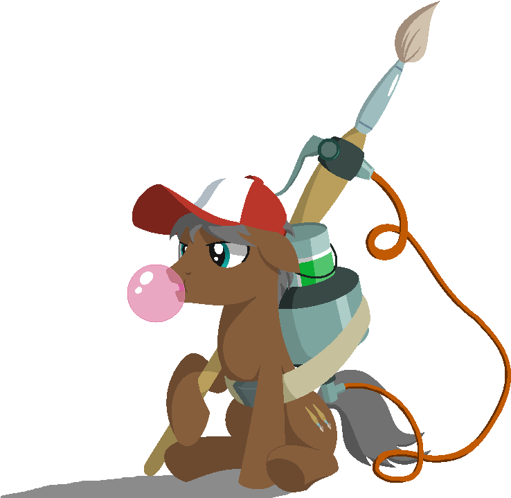 Male, Oc, Oc Only, Paintbrush, Pony, Safe, Simple Background, - Cartoon (835x894)