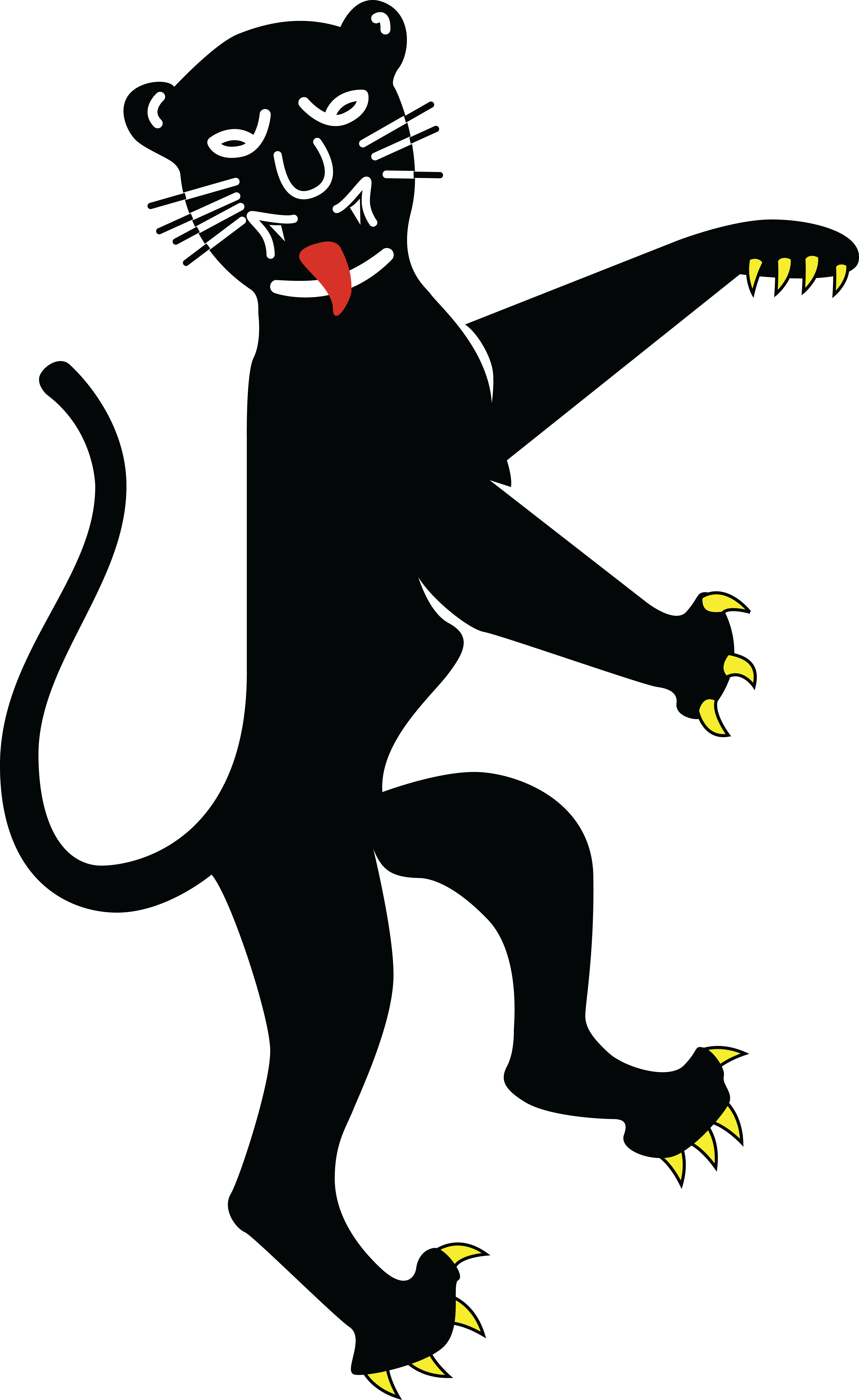 Free Clipart Of A Rampant Panther - Gabon Coat Of Arms (4000x6522)