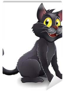 Cute Halloween Witches Cat Cartoon Wall Mural • Pixers® - Картинки На Хэллоуин Ведьма (400x400)
