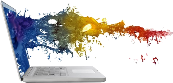 Connect With Us - Laptop Creative Content Png (570x297)