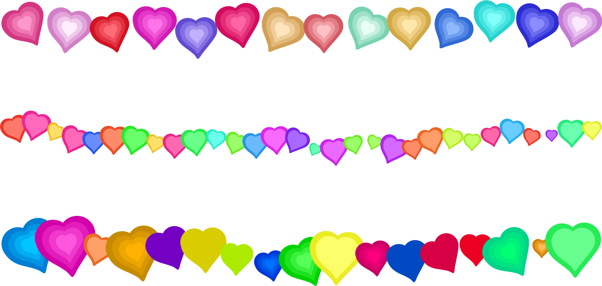 Clip Arts Related To - Heart Border (2397x1142)