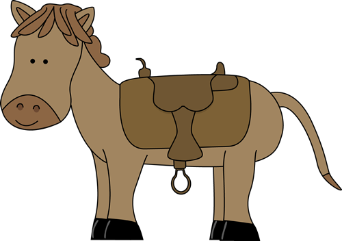 Cartoon Mule - Clip Art Ride A Horse (500x352)