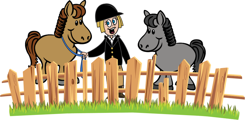 Cartoon Horse Clipart - Horse Riding Clipart Png (861x423)