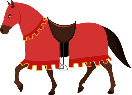 Spring Clipart Horse - Castle Horse Clipart (450x325)