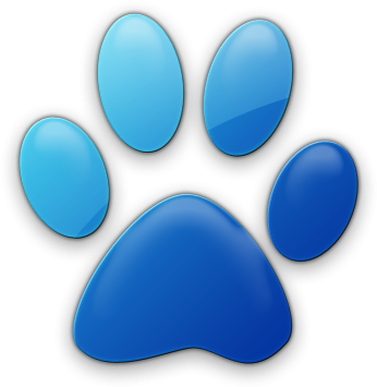 Ideal Orange Paw Print Clip Art Cat Cats Paw Print - Blue Puppy Paw Prints (420x420)