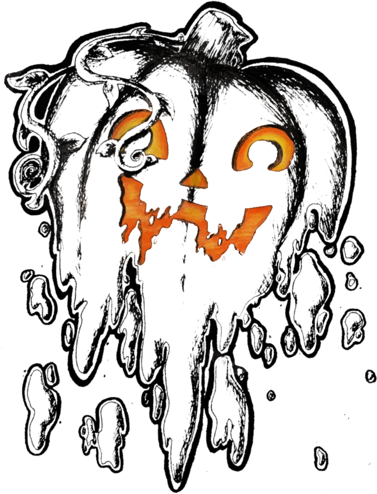 Melting Pumpkin By Sirrah00 On Deviantart - Illustration (1024x983)
