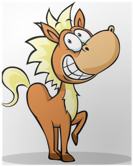 Poster Lustiges Pferd Illustration • Pixers® - Illustration (400x400)