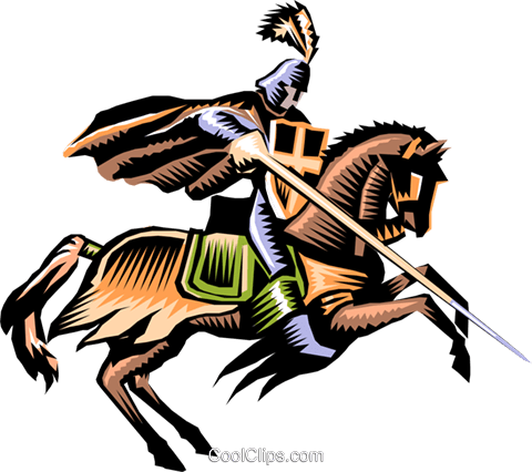 Ritter Zu Pferd Vektor Clipart Bild - White Knight (480x426)