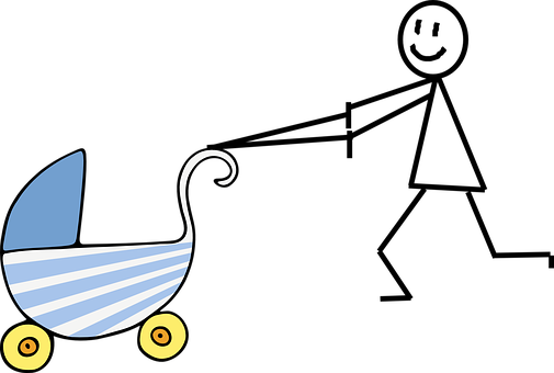 Parenting Baby Stroller Walking A Baby Mot - Baby Shower Clip Art (505x340)