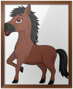 Gerahmtes Poster Brown Pferd Cartoon • Pixers® - Horse (400x400)