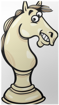 Poster Pferd Schachpfandgegenstand Cartoon • Pixers® - Chess Horse Cartoon (400x400)