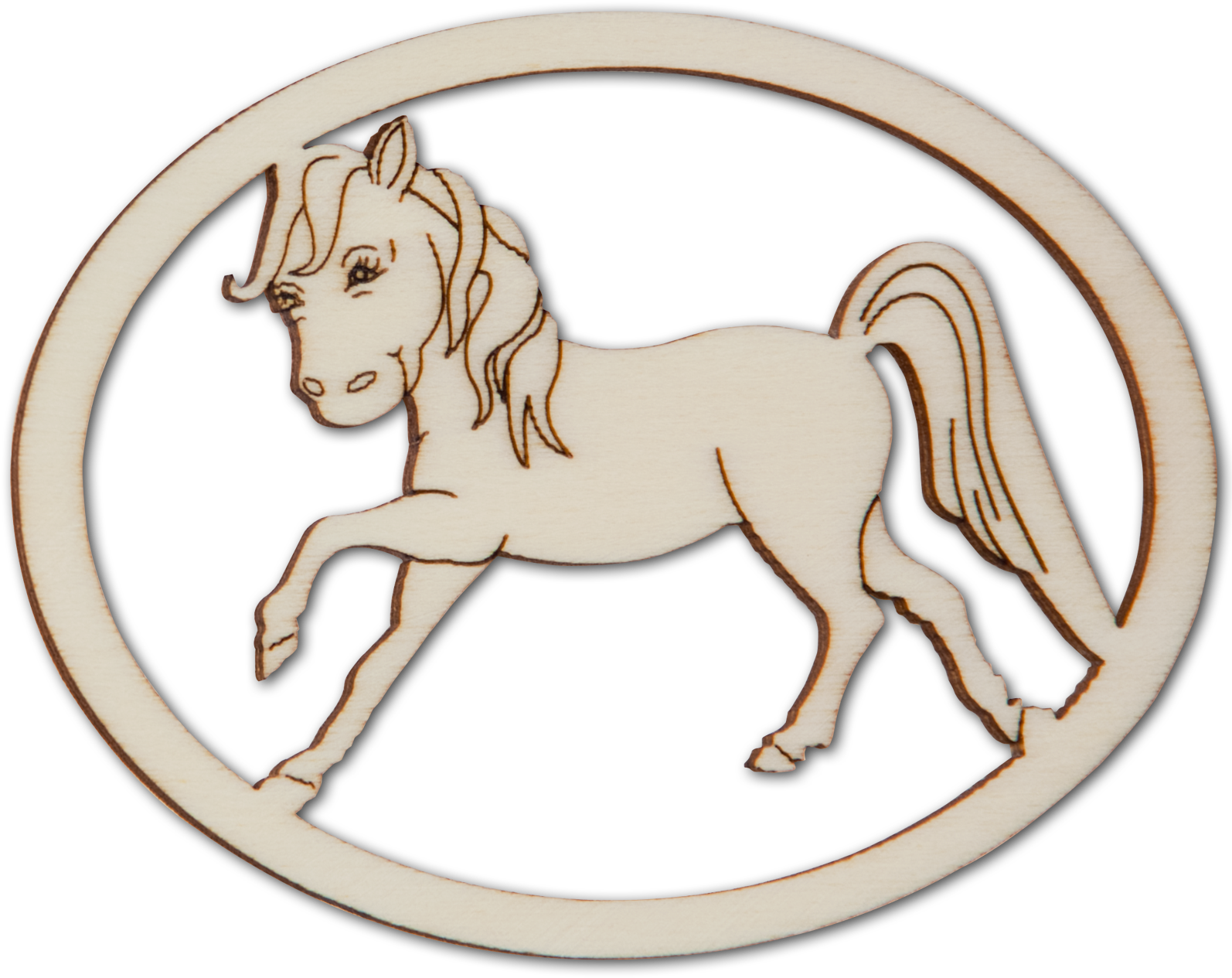 Pferd, Oval Gerahmt Aus Holz 8,7 Cm - Gravidus H Holzmotiv: Pferd, Oval Gerahmt (1600x1600)